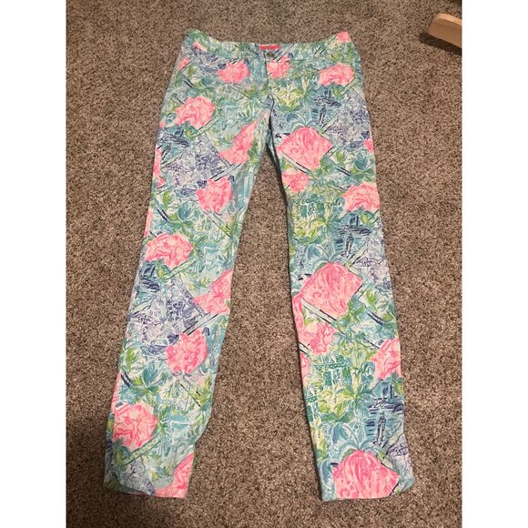 Lilly Pulitzer BOHEMIAN QUEEN Kelly ankle pants size 4 - Picture 2 of 9